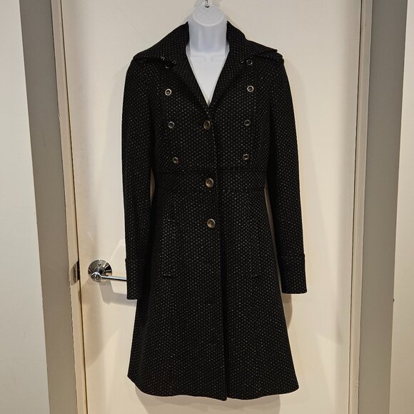 DVF 'Princess Buttercup' Military Chic Gray Pea Coat, Size 8
